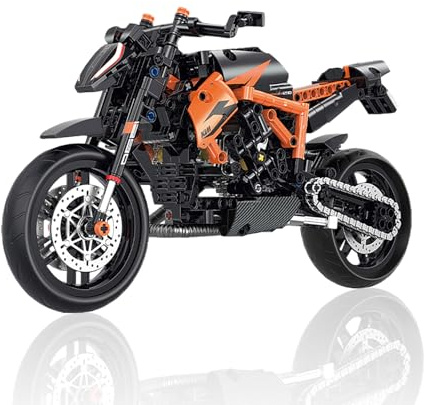 Technik Motorrad Klemmbausteine, 638 Teile 1:8 Modellbausatz Technic Motorcycle, Modell Geschenk für Erwachsene