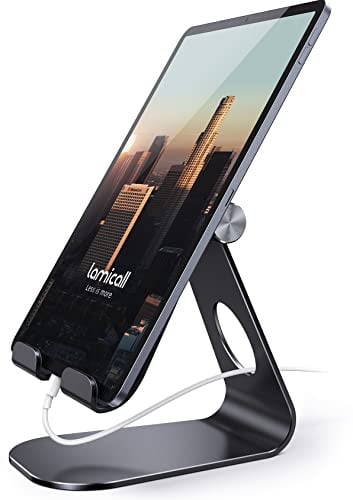 Lamicall Tablet Ständer Verstellbar, Tablet Halterung - Universal Halter, Halterung, Dock für 2026 iPad Pro 9.7, 10.5, 11, 12.9, iPad Air Mini 7 6 5 4 3, Samsung Tab, Tablet mit 4.7-13 Zoll - Schwarz