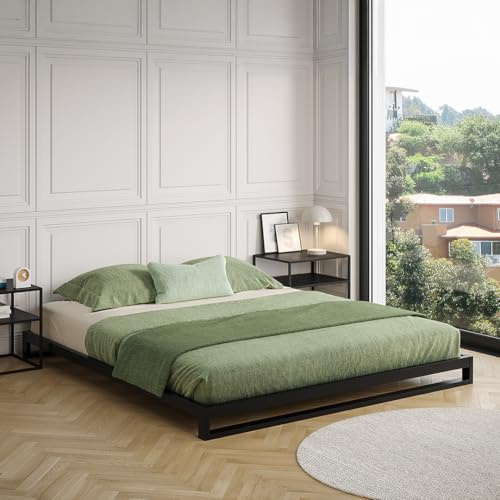 skølm Vidar Metallbett 180x200 cm, Schwarz, mit Lattenrost, Doppelbett