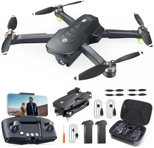 Holy Stone HS175D Faltbar GPS Drohne mit 4K Kamera für Erwachsene, RC Quadrocopter mit 46 Min. Lange Flugzeit, Follow-Me, Bürstenlos Motor,Tap-Fly,Point of Interest Höhenhaltung Drohnen für Anfänger
