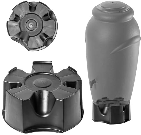 KADAX Standfuß für Regentonnen, 50 cm, Universeller Sockel aus Kunststoff für Runde Regenwassertanks, Regenwassertonne Ständer, Standfuss für Regenfass (Anthrazit, 50 cm)