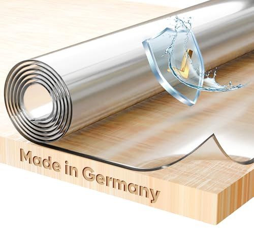 BEAUTEX Tischdecke transparent 2 mm glasklar V-Kante Rechteckig 95x150 | Tischschutz & Tischfolie nach Wunschmaß, Made in Germany, wasserdicht, lebensmittelecht, robust, pflegeleicht