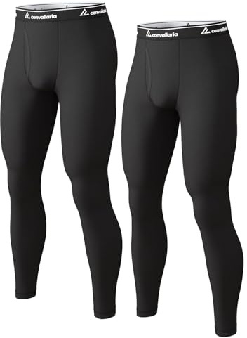 CL convallaria Thermo Unterhose Herren Lange Unterhosen Männer Innenfleece Thermounterwäsche Open Fly Funktionsunterwäsche Skiunterwäsche für Winter