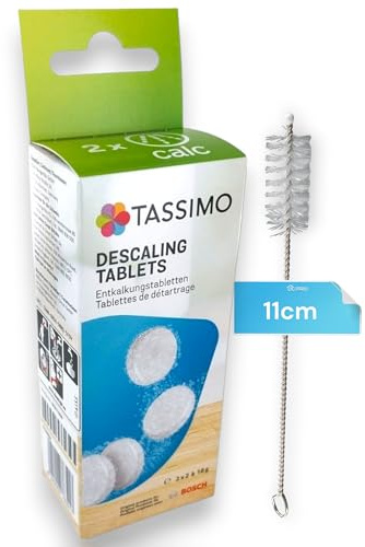 DL-pro Entkalkungstabletten für 2 Anwendungen für Bosch Tassimo 311909 TCZ6004 Kaffeemaschinen mit DL-Pro Reinigungsbürste