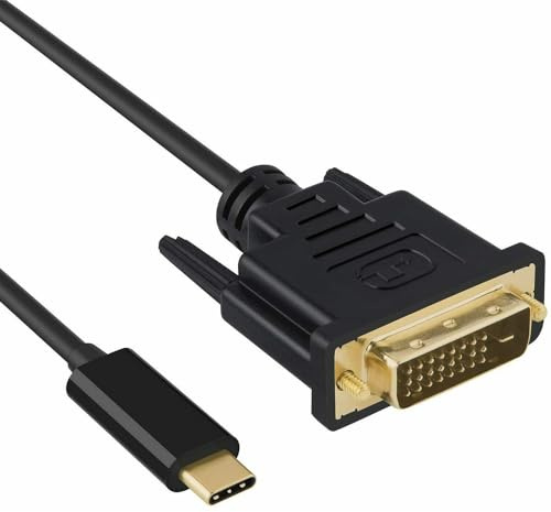 USB-C-auf-DVI-Kabel – 4K @ 30 Hz Thunderbolt-auf-DVI-Kabel, 1 m, USB-Typ-C auf DVI-Buchse, unterstützt 2017–2020 MacBook Pro, Surface Book 2, Dell XPS 13, Galaxy S10