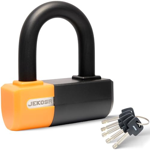 Jekosa® PBL110 Heavy-Duty Bügelschloss Fahrrad mit 5 Schlüsseln – 18 mm schnittfestem Stahlbügel – Wetterfestes ABS-Gehäuse | U Lock für Motorrad, Fahrrad Bügelschloss, E-Bike, Roller, Garage