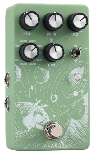 ALABS NOVADRIFT Modulation Pedals Für E Guitar, Gitarren Pedal mit 9 Stereo Mod Effects, Effektgerät - Analog Dry Through,Tap Tempo,True Bypass,Multi-Expression Control