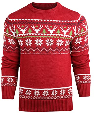 Danfiki Pullover Herren Strickpullover Winterpullover Rundhalspullover Winter Warmer Weihnachtspullover für Männer
