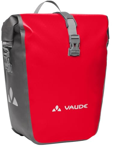 VAUDE Fahrradtasche für Gepäckträger Aqua Back Single 1 x 24 L in Rot, Hinterradtasche wasserdicht, Fahrrad Gepäckträgertasche hinten, einfache Befestigung – Made in Germany