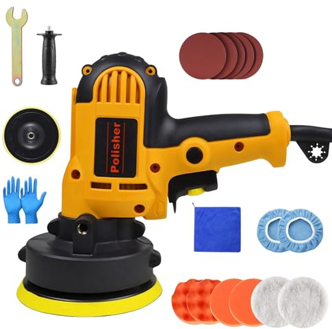 Poliermaschine, 700W Auto Poliermaschine Set, 600–3700 U/min | 19 Stück Autopoliermaschinen Set für Autodetaillierung, Polieren, Wachsen, Kratzerentfernung