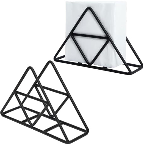SOGHO Serviettenhalter Edelstahl, Serviettenhalter aus Metall, Stehserviettenhalter für Werkbank, Küchentisch, Partydekoration (Schwarz)