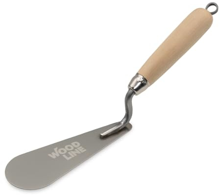 DEWEPRO Dänische Zungenkelle 160x20x55 mm – Dachkelle Mit Rostfreiem Edelstahlblatt 1,0 mm – Profi Zungenkelle Für Dacharbeiten, Putz & Mörtel – Ergonomischer Holzgriff Für Präzises Arbeiten