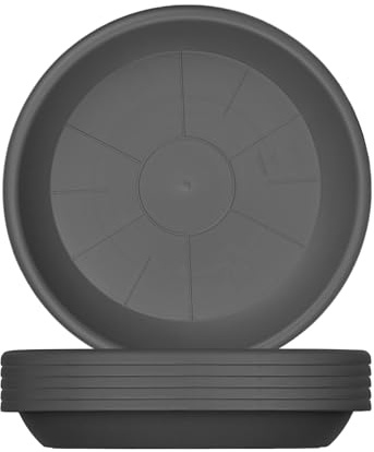 BigDean 6X Blumentopf Untersetzer Ø 34 cm Farbe Anthrazit Kunststoff Blumenuntersetzer Blumentopfuntersetzer passend zu Ø 35 cm Blumentöpfen