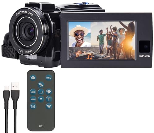 Somikon Video Camera: Dual-Lens-4K-UHD-Camcorder mit Sony-Sensor und FHD-Rückkamera (Videocam, Mini DV, EIS)