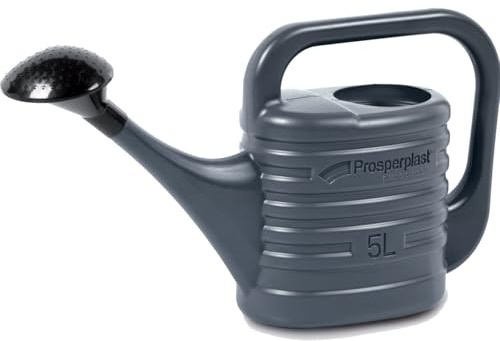 Prosperplast Gießkanne 5 Liter | anthrazit | für Haus & Garten | aus robustem Kunststoff | Gartengießkanne mit Abnehmbarer Brause | zur einfachen Bewässerung von Blumen, Pflanzen & Bäumen