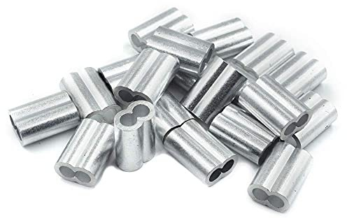 Constrabo| 50x Aluminium Crimpschlaufe 3mm & 3.5mm| Alu-Pressklemmen-Doppelhülsen| Presshülsen Klemme Stahlseil Kabel Crimp Pressklemme für Seile Drahtseil Seilverbinder Schlaufenhülsen Klemmhülsen
