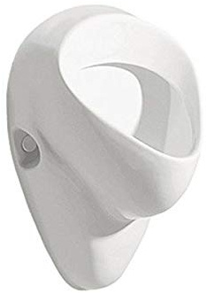 VBChome Urinal Zulauf von Hinten Weiß Modern Hochwertig Keramik Pinkelbecken Pissoir Wandurinal Wandpissoir