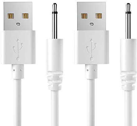 Bicmice USB-LADEKABEL 2,5mm DC Ladekabel für Massagegerät Spielzeug Schnelles Aufladen(2er-Pack)