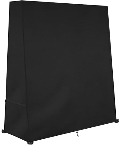 Dokon Tischtennisplatte Abdeckung Wasserdicht Tischtennistisch Abdeckplane Winddicht UV-Beständiges Robustes Oxford-Gewebe Schutzhülle für Tischtennisplatte Outdoor / Indoor (165x70x185cm) - Schwarz