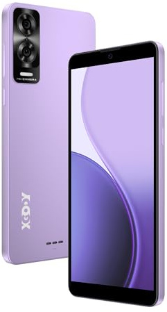 XGODY X33 Smartphone Ohne Vertrag, 6 Zoll 4G Dual SIM Günstig Handy, Android 15 Go, Octa-Core, 3GB+32GB/128GB Erweiterbar, 8MP+5MP Kamera, Face ID, GPS, Violett