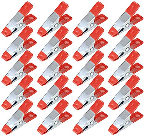 2 Zoll Metallfeder Klemmen Clips, 20 Stück Federzwinge klemmzwingen, Holz Klemmen, Rubber Coated Tipped Grip Holder für Planen, Camping, Holzbearbeitung, Modellbauwerkzeug