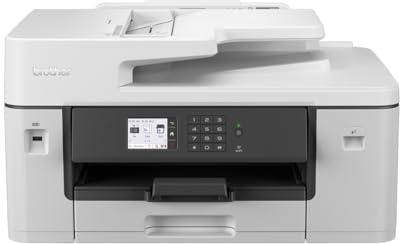 Brother MFC-J6540DW DIN A3 4-in-1 Farbtintenstrahl-Multifunktionsgerät (250 Blatt Papierkassette, Drucker, Scanner, Kopierer, Fax), Weiß, Mittel