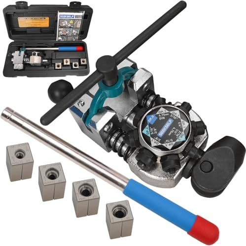 SEEKSELF Professional Bremsleitungs-Bördel-Werkzeugsatz für 45-Grad-Einzel-, Doppel- und Bubble-Bördel, 3/16, 1/4, 5/16, 3/8 und 4,75 mm Stahl-Kupfer-Metallschlauch, schwarz