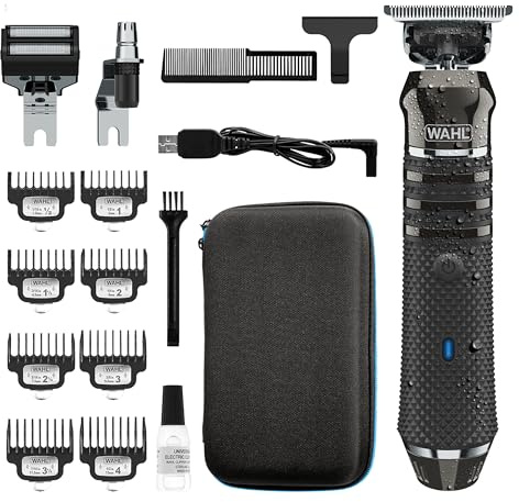 Wahl Pro Series High Visibility Trimmer, dicht schneidender Schneidsatz, Lithium-Ion, völlig abwaschbar Barttrimmer, Grooming Kit, austauschbare Köpfe, kabellos, dicht schneidend