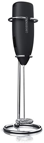 Arendo - Milchaufschäumer - elektrischer Stab Milchaufschäumer mit Batteriebetrieb - Motor mit 14.200 U/min - Spezialspirale - Cappuccino Shakes Cocktails Dressings – leichte Reinigung