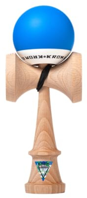 KROM Kendama POP Rubber Dunkelblau - aus zertifiziertem Buchenholz - Hohe Holzqualität - Für Anfänger und Profis - Pack : Ersatzschnur + Stickers