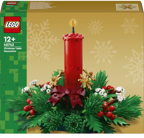 LEGO Weihnachtsgesteck 40743 | Spielzeug ab 12 Jahren für Mädchen, DIY Tischdeko und Kerzenständer mit Beeren, Sternen, Laub, Weihnachten, 433 Teile