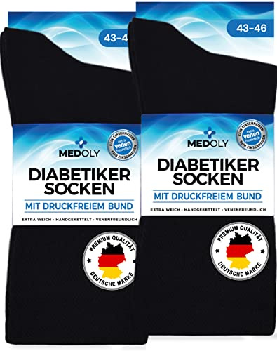 Diabetikersocken (6 Paar) ohne Gummibund, mit 97% Baumwolle, für Damen & Herren - Socken ohne störende Naht, Diabetiker Socken ohne Bund