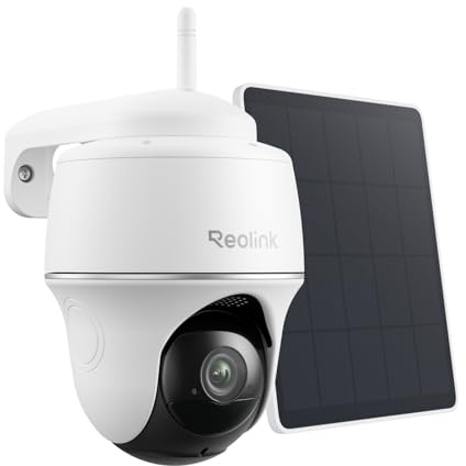 Reolink 3MP Überwachungskamera Aussen Akku WLAN, 355°/140° Schwenkbar | 2K PT Solar IP Kamera Outdoor, PIR Bewegungsmelder, KI-Erkennung, 2,4GHz WiFi, 2-Wege-Audio, Argus PT Lite mit Solarpanel
