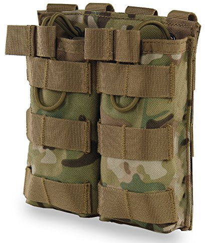 WarmHeartting Molle Magazintasche, Oben-offen Mag Halter 1000D Nylon Magazinbeutel für M4 M16 AR-15 Magazin (Tarnung Camo)