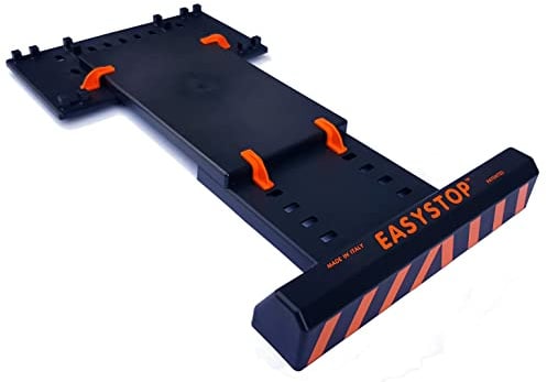EASYSTOP 1 Verstellbarer Radstopper, GERUCHLOS, Nicht fixiert, schnelle Montage ohne Werkzeug, stoßfestes Plastik. Sicheres und präzises Parken bei niedriger Geschwindigkeit.