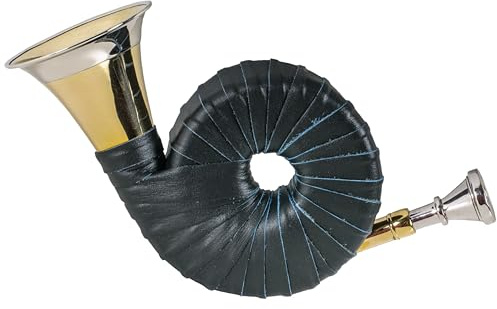 Taschenjagdhorn Fürst-Pless-Horn in B Horn Jagdhorn Signalhorn Messing Golden Silber-Kranz