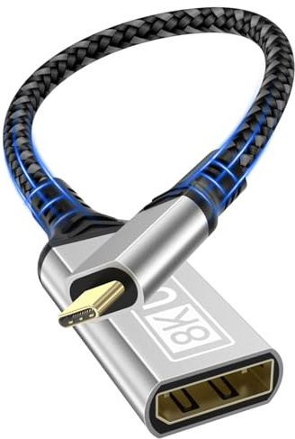 layajia USB C auf DisplayPort 1.4 Adapter, Typ-C auf DisplayPort Adapter 8K@60Hz 4K@240Hz Unidirektional Thunderbolt 5/4 auf USB C auf DP Kabel Kompatibel mit iPhone16, MacBookPro/Air, iPad, Mac mini