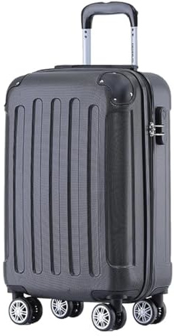 BEIBYE Hartschalen-Koffer Trolley Rollkoffer Reisekoffer Handgepäck 4 Rollen (M-L-XL-Set) (Schwarz, M)