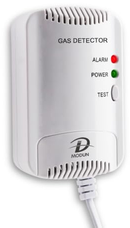 D MODUN Gasmelder, Erdgas/LPG/Kohlengas Monitor, Methan Propan Butangas Alarm für brennbares Gas, Blitzlichtwarnung Sound 100dB, steckbarer Gaslecksensor Geeignet für Küche,Wohnmobil,Garage,Tankstelle