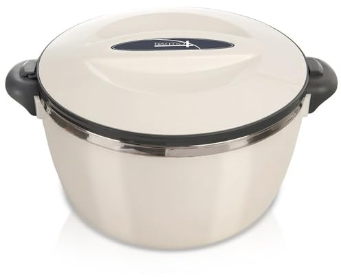 Orion Thermobehälter mit Deckel, 3,5 L | Suppenterrine, Wärmeschüssel, Isolierschüssel, 2 Stunden warm, Edelstahl