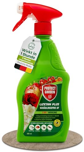 PROTECT GARDEN Lizetan Plus Schädlingsfrei AF, Blattlausfrei, Blattläuse und Schädlinge bekämpfen an Zierpflanzen, Rosen, Obst und Gemüse, 500 ml Spray