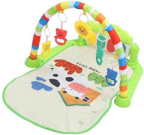 SIXRUN Vielseitige Baby-Klavier-Gymnastikmatte mit Faltbarem Design für unterwegs. Praktische Baby-Aktivitätsmatte für Verschiedene Entwicklungsstadien