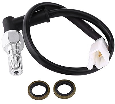 Yosoo Health Gear Universeller hydraulischer Bremsdrucklichtschalter für Motorrad, Bremskupplungsdruckschalter für Rücklicht mit Unterlegscheiben für (M10 x 1 mm)