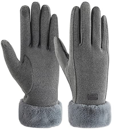 ZASFOU Damen Winter Warm Touchscreen Handschuhe mit Fleece Gefütterte Strick winterhandschuhe für Kaltes Wetter