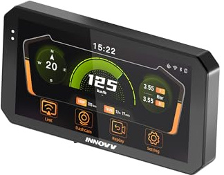 INNOVV N2 6-Zoll Motorrad CarPlay Display, Kabelloses Apple CarPlay & Android Auto, HD IPS Touchscreen, IP67 Wasserdicht, Dual WLAN, Bluetooth 5.2
