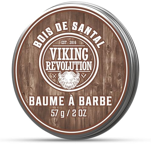 Viking Revolution - Bart Balsam mit Sandelholzduft & Argan- & Jojobaöl - Bartwachs - Stylt, Stärkt & Macht Bärte & Schnurrbärte Weich - Herren Geschenke - Sandelholz - 57 g
