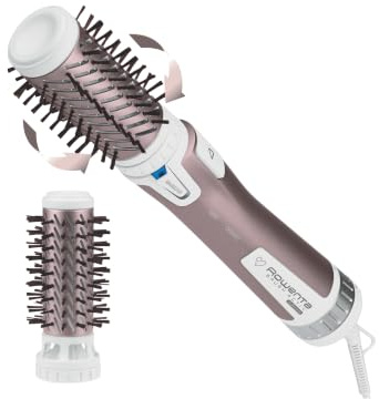 Rowenta Brush Activ Premium Care rotierende Warmluftbürste, Föhnbürste | Naturborsten für glänzendes Haar, Kaschmir-Keratin-Beschichtung, 2 Bürstenaufsätze 40mm und 50mm, 3 Stufen, weiß, CF9540