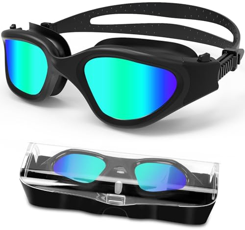 HotSrace Schwimmbrille polarisiert/nicht polarisiert Anti-Beschlag UV-schützend auslaufsicher weiches Silikon klare Sicht leicht verstellbar für erwachsene Männer Frauen und Jugendliche