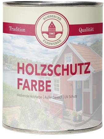 Bamberger Farbwerke Holzschutzfarbe Möbelfarbe Wetterschutzfarbe Holzfarbe für Außen (2,5L, Silbergrau RAL 7001)