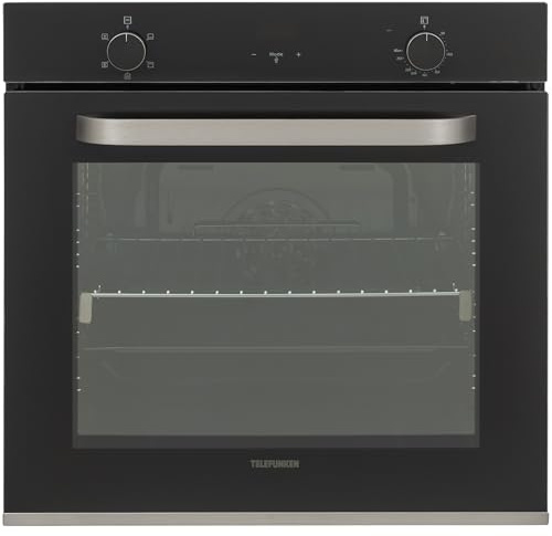 Telefunken Backofen Einbaugerät | Einbaubackofen autark | 78 Liter | Hot Air Shield | 60 cm Einbau Ofen ohne Kochfeld | Umluft/Ober-Unterhitze | 5 Funktionen | Einfache Reinigung | EEK A | BOV75HAI